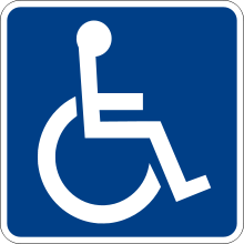 Internationales Zeichen für eine Zugangsmöglichkeit für behinderte Menschen